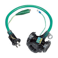 畑屋製作所 防雨型2P接地付ショートタップ 0.5m アースグリーン FX-005K-EG 1本 370-3215（わけあり品）