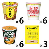 日清食品 カップ麺・ライス 3種[カレーメシ/カップヌードル/タテ型どん兵衛]計18食＋オリジナルばんそうこう18枚入詰合せセット