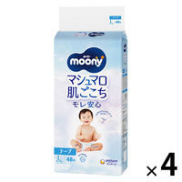 ムーニー マシュマロ肌ごこち モレ安心 おむつ テープ Ｌサイズ（9kg～14kg）1セット（48枚入×4パック）ユニ・チャーム