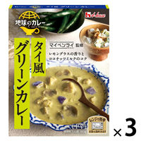 ハウス食品 地球のカレー タイ風グリーンカレー 中辛 180g 1セット（1個×3）レンジ対応 レトルト