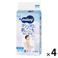 ムーニー マシュマロ肌ごこち モレ安心 おむつ テープ Ｍサイズ（6kg～11kg）1セット（54枚入×4パック）ユニ・チャーム