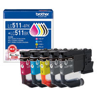 ブラザー  純正インクカートリッジ LC511ー4PK+LC511BK 4色パック＋ブラック 1パック(5個入)  オリジナル