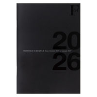 【アウトレット】【2026年度版手帳】日本ノート FOB A5 ダイアリーノート マンスリー ブラック PBF48K26 1冊