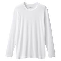 無印良品 メンズ　紳士 あったか綿 クルーネック長袖Ｔシャツ 紳士Ｌ 白 良品計画