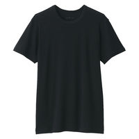 無印良品 メンズ　紳士 あったか綿 クルーネック半袖Ｔシャツ 紳士Ｌ 黒 良品計画