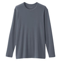 無印良品 メンズ　紳士 あったか綿 クルーネック長袖Ｔシャツ 紳士Ｍ ダークグレー 良品計画
