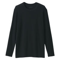 無印良品 メンズ　紳士 あったか綿 クルーネック長袖Ｔシャツ 紳士Ｌ 黒 良品計画