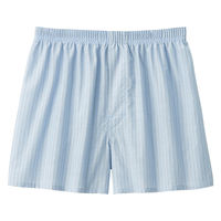 無印良品 メンズ　紳士 なめらか 前開きトランクス 紳士Ｍ ライトブルーストライプ 良品計画