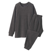 無印良品 メンズ　紳士 なめらかニットフリース 長袖ルームウェアセット 紳士Ｓ ダークグレー 良品計画