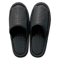 アベイチ レザースリッパ(マラガ ブラック)フリーサイズ(約27cm) JWLS-009_BK 1ケース(50足入)（直送品）