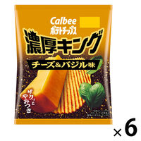 おつまみ スナック菓子 ポテトチップス　濃厚キング　チーズ＆バジル味　52g 1セット（1個×6）