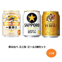 ビール アソート 飲み比べ ミニ缶 小容量 ビール3種セット 250ml 1セット(12本)