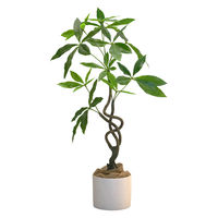 ミュールミル 【鉢付き】　フェイクグリーン　ツイストパキラポットS 人工樹木 観葉植物 UVM-004 1本（直送品）