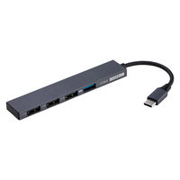 ナカバヤシ USB3.2Gen1+2.0 TypeーC 4ポートハブ 極薄極細 グレー UH-C3294GY 1個