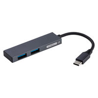 ナカバヤシ USB3.2Gen1 TypeーC 2ポートハブ 極薄極細 グレー UH-C3302GY 1個