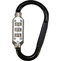 アイテック 光 ロック式カラビナ Dロック ブラック 小 KDR-36 1パック(1個) 820-1391（直送品）