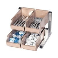 遠藤商事 スマートオーガナイザー 2段2列(4ヶ入) キャメル 62-6523-76 1ケース(4個)（直送品）