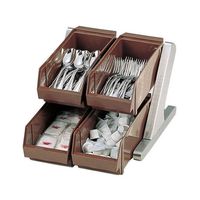 遠藤商事 デラックスオーガナイザー茶 2段2列(4ヶ入) ブラウン 62-6524-36 1ケース(1個)（直送品）