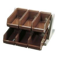 遠藤商事 デラックスオーガナイザー茶 2段3列(6ヶ入) ブラウン 62-6524-41 1ケース(1個)（直送品）
