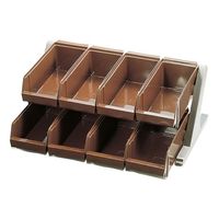 遠藤商事 デラックスオーガナイザー茶 2段4列(8ヶ入) ブラウン 62-6524-46 1ケース(1個)（直送品）