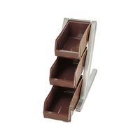 遠藤商事 デラックスオーガナイザー茶 3段1列(3ヶ入) ブラウン 62-6524-51 1ケース(1個)（直送品）