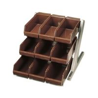 遠藤商事 デラックスオーガナイザー茶 3段3列(9ヶ入) ブラウン 62-6524-61 1ケース(1個)（直送品）
