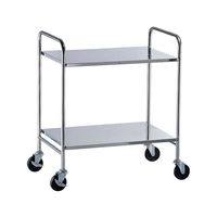 遠藤商事 TKG 18ー8衛生フラットワゴン 2段 ゴム車 62-6589-06 1個（直送品）