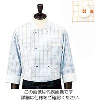 遠藤商事 チェック コックシャツ・スタンドカラー SBK4101 オレンジ S 62-6634-61 1枚（直送品）