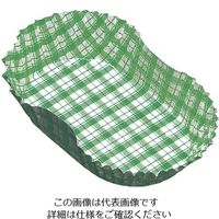 アヅミ産業 紙カップ ココケース小判型(500枚入) 緑 11 1ケース(500枚) 62-6649-06（直送品）