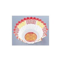 遠藤商事 純白ペットケース 中華柄(250枚入) 6号深口 双喜柄 62-6649-81 1ケース(250個)（直送品）