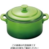 ミヤザキ食器 ソレイユ ラウンドキャセロール S SO0810 グリーン 62-6678-17 1個（直送品）