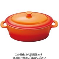 ミヤザキ食器 ソレイユ オーバルキャセロール S SO1813 オレンジ 62-6678-18 1個（直送品）