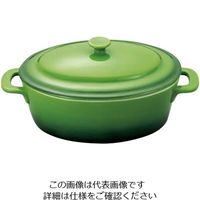 ミヤザキ食器 ソレイユ オーバルキャセロール S SO1813 グリーン 62-6678-19 1個（直送品）