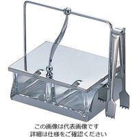 大塚硝子 ガラス薬味入れ (2ヶ仕切) 《2ー015》 T-2 1個 62-6755-42（直送品）