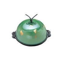 遠藤商事 アルミ高瀬陶板鍋 金彩・緑 中 15cm 62-6791-33 1個（直送品）
