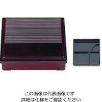 若泉漆器 7寸角千筋弁当 溜 (固定仕切)1ー407ー1 62-6802-87 1個（直送品）