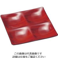 若泉漆器 プレート 赤茶刷毛目 62-6853