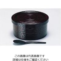 若泉漆器 千筋飯器 溜塗 2人用 1ー230ー17 62-6853-94 1個（直送品）