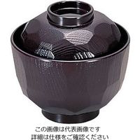 若泉漆器 百合型小吸椀　黒朱波千鳥　5客 若泉漆器 百合型小吸椀黒朱波千鳥5客