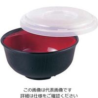 遠藤商事 二色うどん丼（蓋付） SW-124 黒/内ワイン 1個 62-6858-36（直送品）