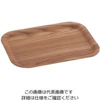 萬洋 木目樹脂カフェトレイ ナチュラル 小 63-1254-87 1個（直送品）