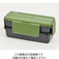 パール金属 ホームレーベル メンズランチボックス2段 カーキグリーン D-438 1個 63-2749-97（直送品）