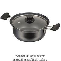 パール金属 バブシャッター ふっ素加工IH対応ガラス蓋付両手鍋 20cm HB-2873 1個 63-2762-95（直送品）