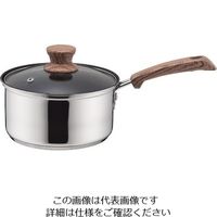 パール金属 ウッディパル 3層底ガラス蓋付片手鍋 16cm(内面ふっ素加工) HB-3175 1個 63-2764-59（直送品）