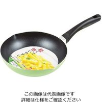 パール金属 デリシュ ふっ素加工深型フライパン 24cm グリーン HB-7869 1枚 63-2766-93（直送品）