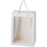 松野工業 窓付きペーパーバッグ（トール） ホワイト　H32×W22×D15cm F-1-95705 6個（直送品）
