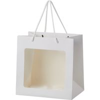 松野工業 窓付きペーパーバッグ（M） ホワイト　H22×W22×D15cm F-2-95707 6個（直送品）