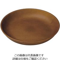 遠藤商事 WOOD ラウンドプレート 21cm ブラウンル 63-5717-99 1個（直送品）
