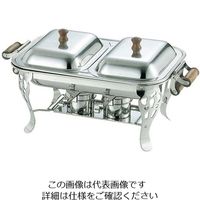 アズワン UK 18-8 木柄 角チューフィングディッシュ ダブル用中鍋