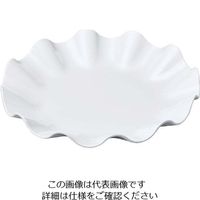 若泉漆器 ニューホワイト ウェーブ丸盛皿 25cm 63-7199-66 1個（直送品）